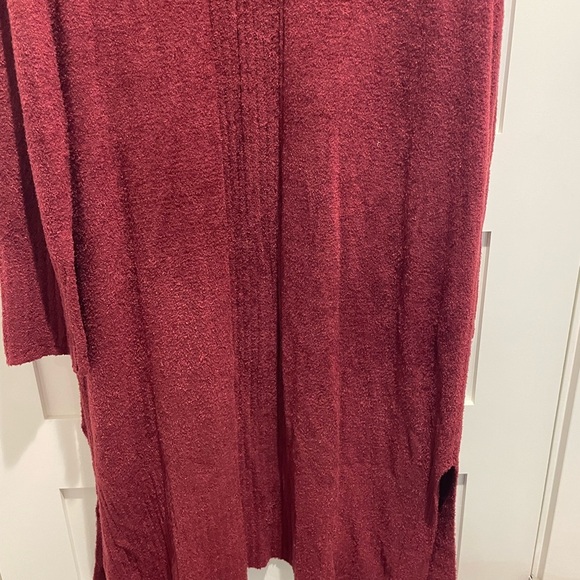 Barefoot Dreams Maroon Long Cardigan with pockets - Picture 9 of 10